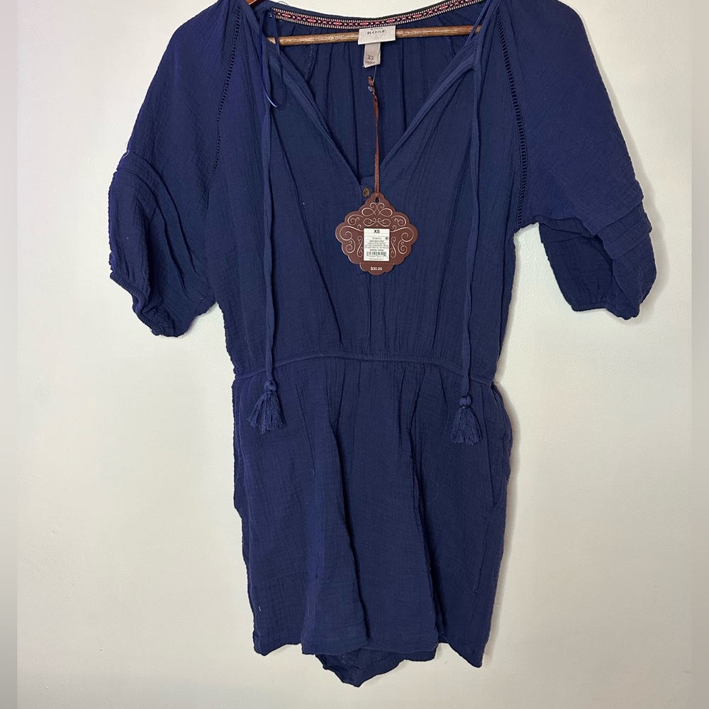 NWT Knox Rose Dark Blue Romper